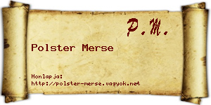 Polster Merse névjegykártya